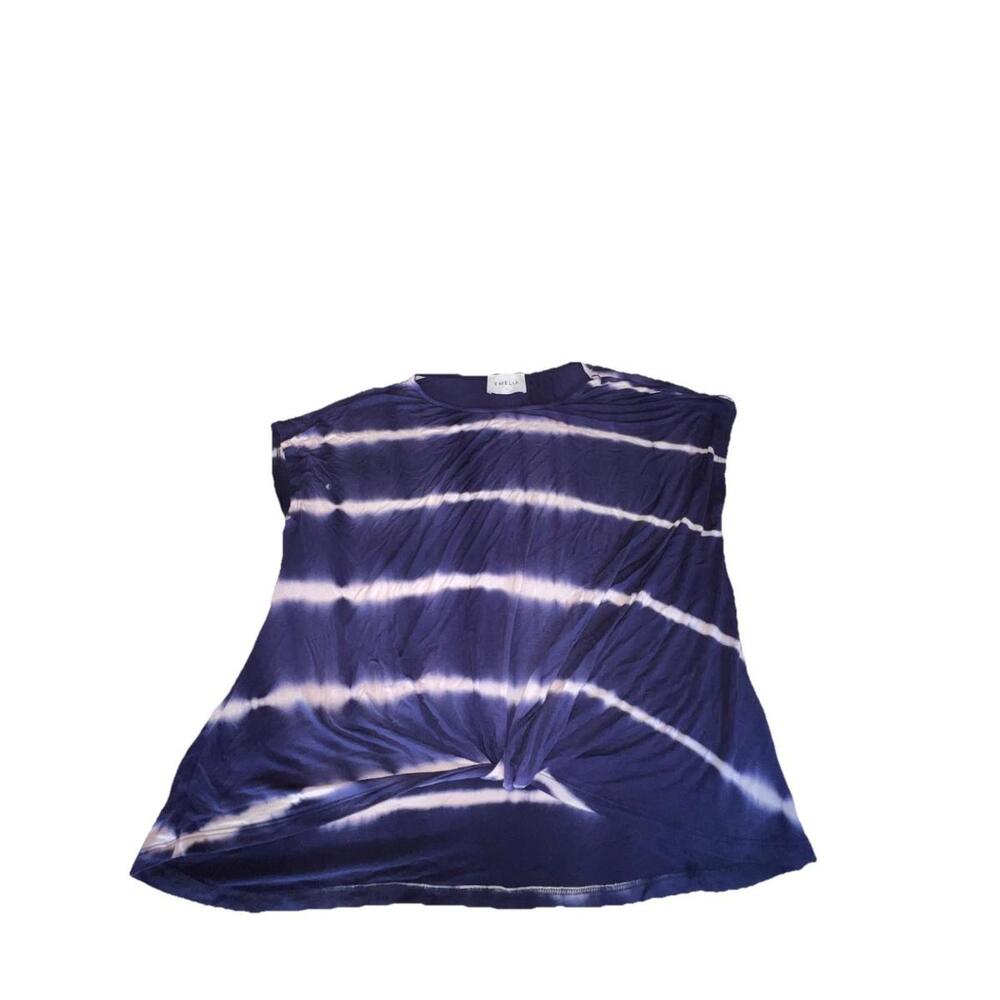 Emelia‎ Large Blue White Tie Dye Top Boho Festival Rayon Spandex Stretch